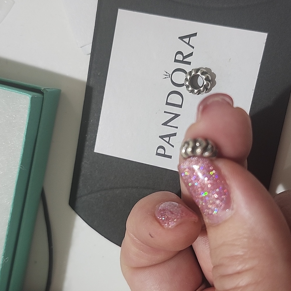 Pandora Retired Sterling Silver Heart Beats Spacers, Set Of 2- 790450 - Picture 4 of 4